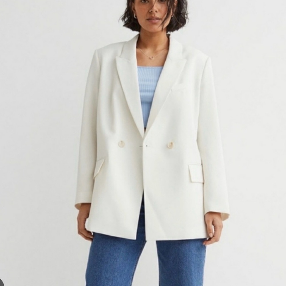 H&M Oversized White Blazer size XS